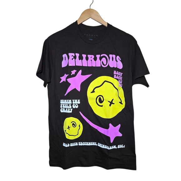 PacSun Tops - Pacsun Delirium Graphic T-Shirt Unisex Medium Brown Smiley Retro Tee